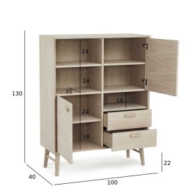 Highboard Vilrada im Skandi Design mit Holzgriffen – Ansicht 13