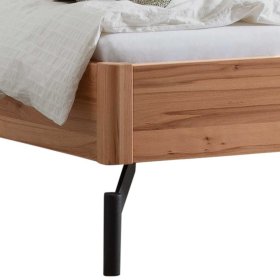 Holzbett mit Polsterkopfteil Baro aus Wildbuche und Stahl 217 cm tief – Ansicht 4