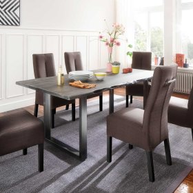Holztisch Ireteo mit natürlicher Baumkante im Industry und Loft Stil – Ansicht 7