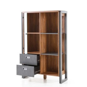 Loft Highboard Ceusenia in Eiche dunkel Schiefer Grau – Ansicht 3