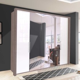 Großer Kleiderschrank Yunidra mit Spiegel 3 türig – Ansicht 2