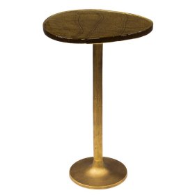 Beitisch Feliz in Altgoldfarben mit Gussglas Platte – Ansicht 1