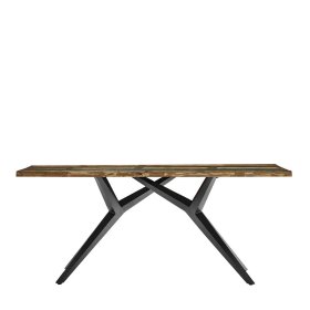 Design Esszimmertisch Gray aus Recyclingholz mit Vierfußgestell – Ansicht 1