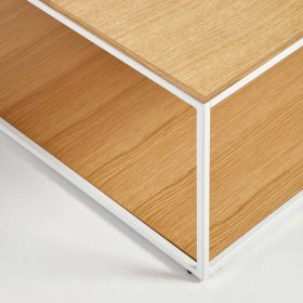 Sofatisch Katrynella in Eichefarben und Weiß mit quadratischer Tischplatte – Ansicht 2