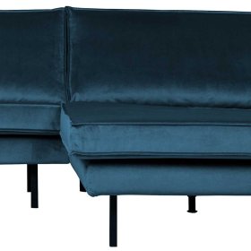 Retrostil Eckgarnitur Domago in Blau Samt 300 cm breit – Ansicht 5