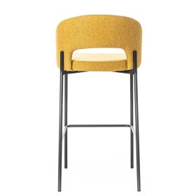 Gelbe Barstühle Gina mit Polster und Armlehnen (2er Set) – Ansicht 6