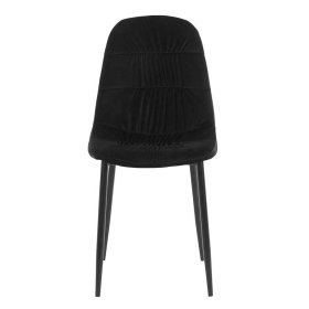 Schwarze Stühle Widgo aus Samt und Metall 47 cm Sitzhöhe (2er Set) – Ansicht 2