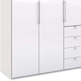 Großer Falttürenschrank Grinzia in Weiß modern – Ansicht 4