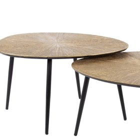 Couchtische Dedian in Altgoldfarben und Schwarz (zweiteilig) – Ansicht 4