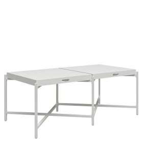Wohnzimmer Tisch Jufara mit abnehmbaren Tabletts in Weiß – Ansicht 1