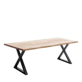 Holztisch Gronas aus Zerreiche Massivholz mit X-Gestell – Ansicht 3