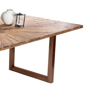 Designtisch Natural aus Teak Recyclingholz und Stahl im Industry Style – Ansicht 4