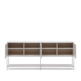 Esszimmersideboard Miobelda in Weiß mit Drehtüren und Ablage – Ansicht 4