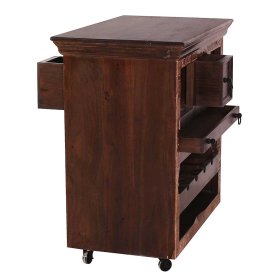 Küchenwagen Mysore aus Teak Recyclingholz im Kolonialstil – Ansicht 4
