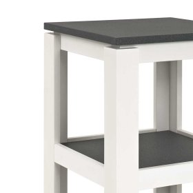 Boxspring Nachtkommode Snowing in Weiß Grau 40 cm – Ansicht 5