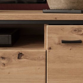 TV Board Geronda in Eichefarben und Anthrazit 60 cm hoch – Ansicht 7