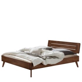 Hochwertiges Doppelbett Lakeside aus Nussbaum Massivholz geölt – Ansicht 1
