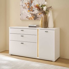 Große Kommode Luzillo in modernem Design - Weiß und Wildeichefarben – Ansicht 2