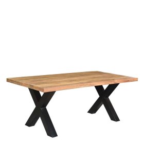 Küchentisch Inbano aus Mangobaum Massivholz und Metall im Loft Design – Ansicht 2