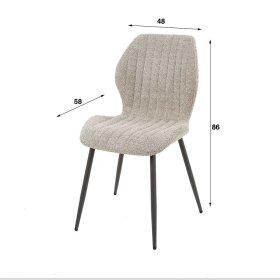 Moderne Polsterstühle Glowaz in Beige und Schwarz mit Boucle Bezug (4er Set) – Ansicht 6