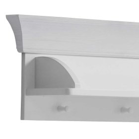 Weißes Babyzimmer Wandboard Mures aus Kiefer Massivholz mit Haken – Ansicht 4