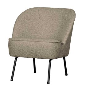 Boucle Sessel Merkur in Beige mit Vierfußgestell aus Metall – Ansicht 1