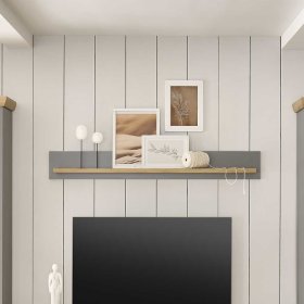 Wand Regal Cellossa in Lichtgrau und Eichefarben – Ansicht 3