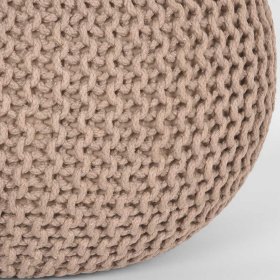 Strickstoff Pouf Ladyda in Beige im Skandi Design – Ansicht 4