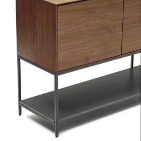 Highboard Pleanos in Nussbaumfarben furniert 80 cm hoch – Ansicht 5