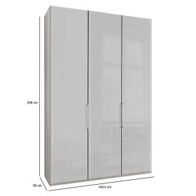 Schlafzimmerschrank Velverana in Weiß glasbeschichtet Made in Germany – Ansicht 12