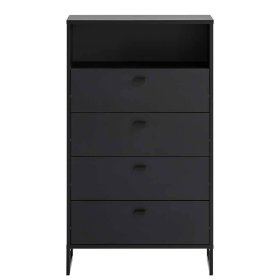 Skandi Design Dielenset Curtus in Schwarz 175 cm hoch (vierteilig) – Ansicht 3
