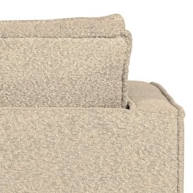 Retro Polstersessel Catanias in Beige Boucle mit Vierfußgestell aus Metall – Ansicht 8