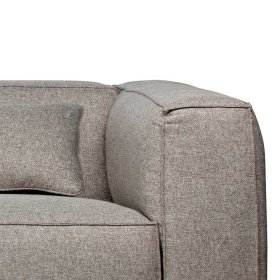 Dreisitzer Sofa Monville in Hellgrau Webstoff mit Armlehnen – Ansicht 3