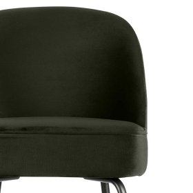 Designbarhocker Retrostil Musena in Dunkelgrün und Schwarz aus Samt und Metall – Ansicht 3