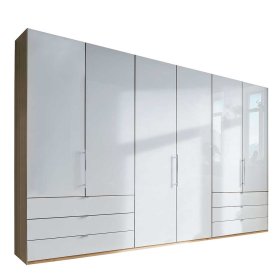 Falttüren Schlafzimmerschrank Waluva in Weiß und Eiche Bianco modern – Ansicht 2