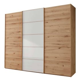 Schlafzimmerkleiderschrank Durac in Eiche Bianco und Weiß – Ansicht 1
