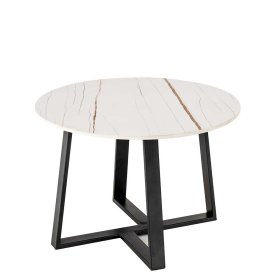 Sofa Tisch Set rund Vescavon mit Keramikplatten und Bügelgestellen (zweiteilig) – Ansicht 6