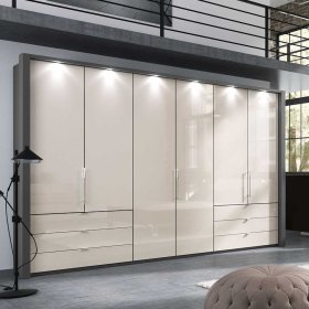 Komplettschlafzimmer Melzica in Braun und Creme Weiß modern (vierteilig) – Ansicht 3