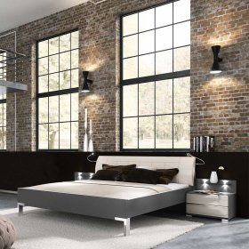 Komplettschlafzimmer Melzica in Braun und Creme Weiß modern (vierteilig) – Ansicht 2