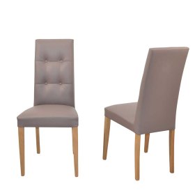 Polsterstühle Forcia in Hellbraun mit hoher Lehne (2er Set) – Ansicht 5