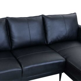 Wohnzimmer Couch Yanatada in Schwarz aus Echtleder – Ansicht 7