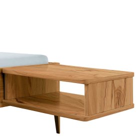 Wildbuche Massivholz Doppel Bett Saloons mit Polster in Weiß – Ansicht 6