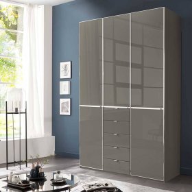 Moderner Schlafzimmerschrank Boplaroma - fünf Schubladen Front glasbeschichtet – Ansicht 2