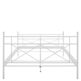 Landhausstil Metall Bettgestell Alan in Weiß mit 36 cm Einstiegshöhe – Ansicht 5