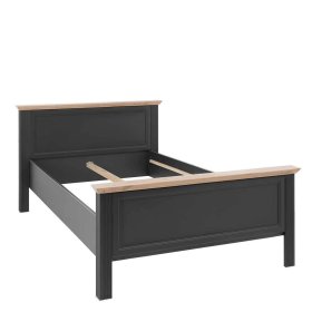 Singelbett Trujano im Landhausstil in Dunkelgrau – Ansicht 1