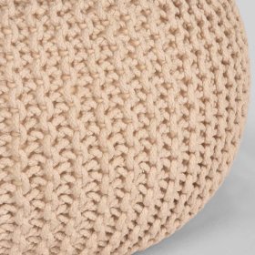 Strick Pouf Yalin in Creme Weiß im Skandi Design – Ansicht 4