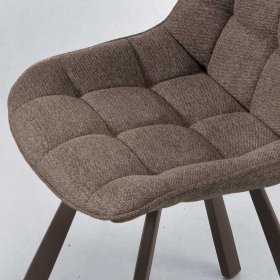Esszimmerstühle gepolstert Bogwalk in Braun mit Gestell aus Metall (4er Set) – Ansicht 5