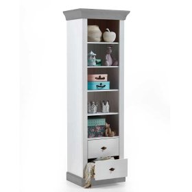 Babyzimmer Regal Boulogne in Weiß und Grau aus Kiefer teilmassiv – Ansicht 3