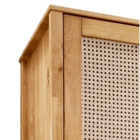 Kleiderschrank Felictas aus Wildeiche Massivholz mit Geflecht Türen – Ansicht 6