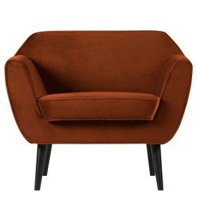 Wohnzimmer Sessel Dominus in Rostfarben und Schwarz mit Armlehnen – Ansicht 3
